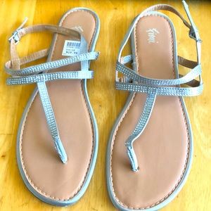 Fioni Silver Rhinestone Sandals  10 from Payless